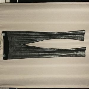 BCBGMAXAZRIA Shiny Black and Silver Leggings